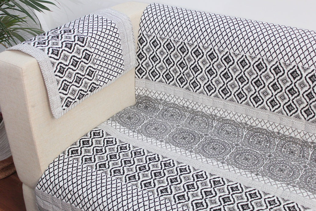 Jaipuri Cotton Printed 2 Seater Sofa Cover – Premium Anti-Slip Fit