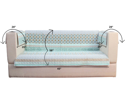 Jaipuri Cotton Printed 2 Seater Sofa Cover – Premium Anti-Slip Fit