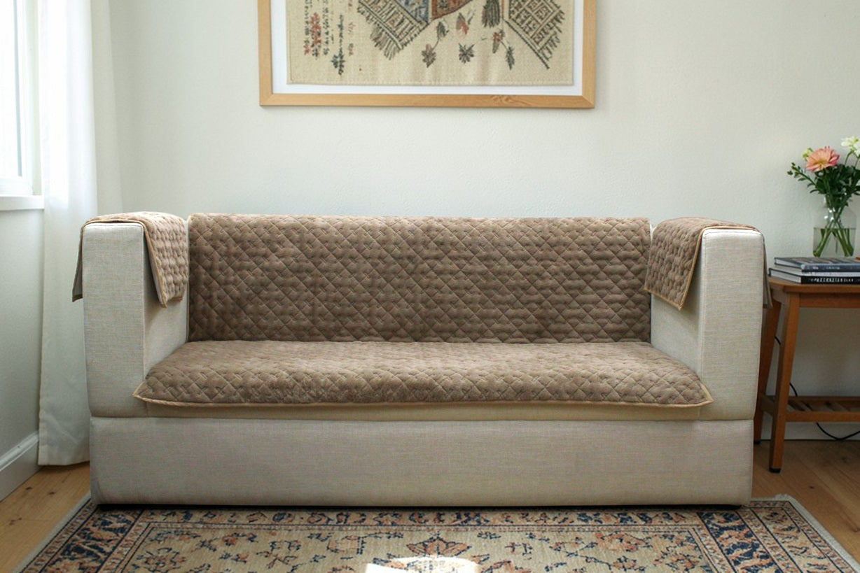 Premium Quilted Sofa Cover – Soft & Stylish Furniture Protector (3 Seater)