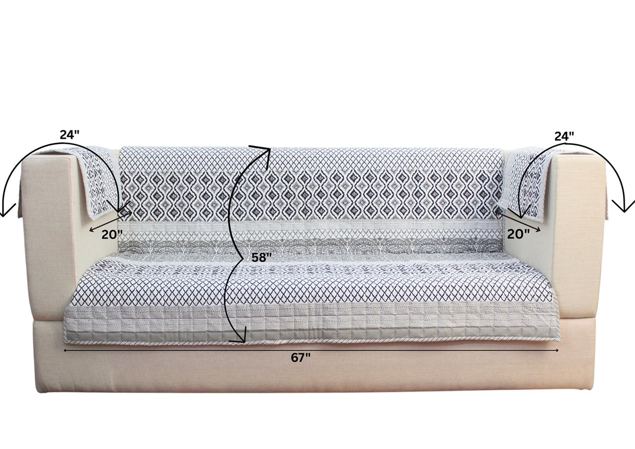 Jaipuri Cotton Printed 3 Seater Sofa Cover – Premium Anti-Slip Fit
