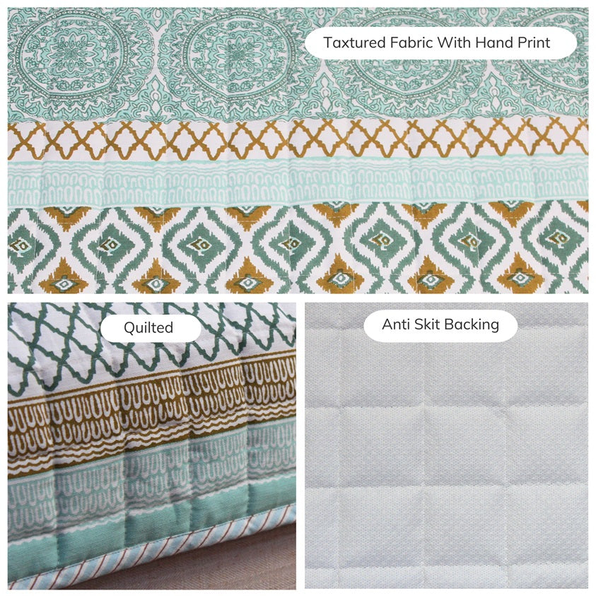 Jaipuri Cotton Printed 3 Seater Sofa Cover – Premium Anti-Slip Fit
