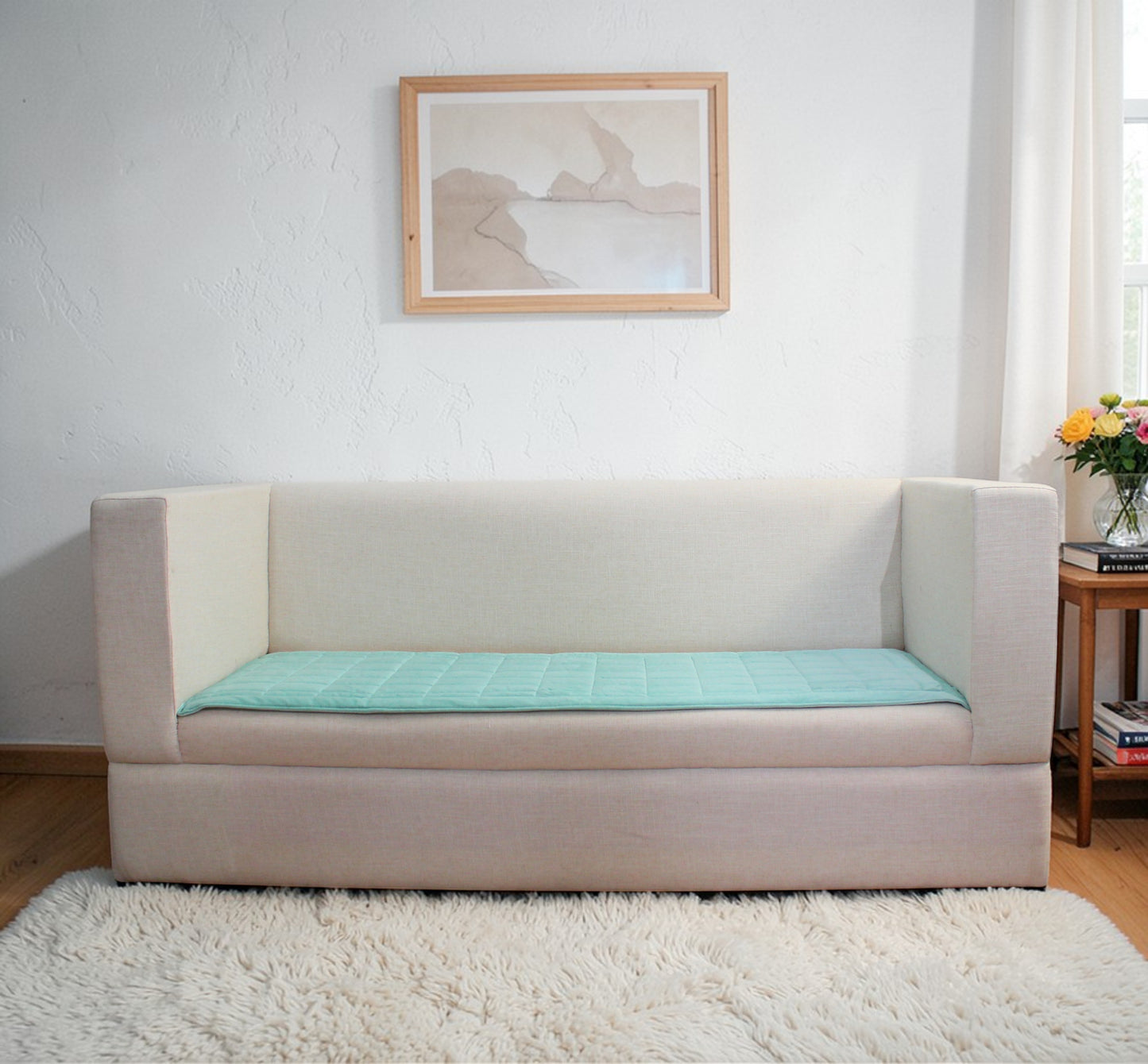 Premium Velvet 3Seater Quilted Sofa Seat Cover Pad – Soft Anti-Slip Sofa Protector (EQUA)