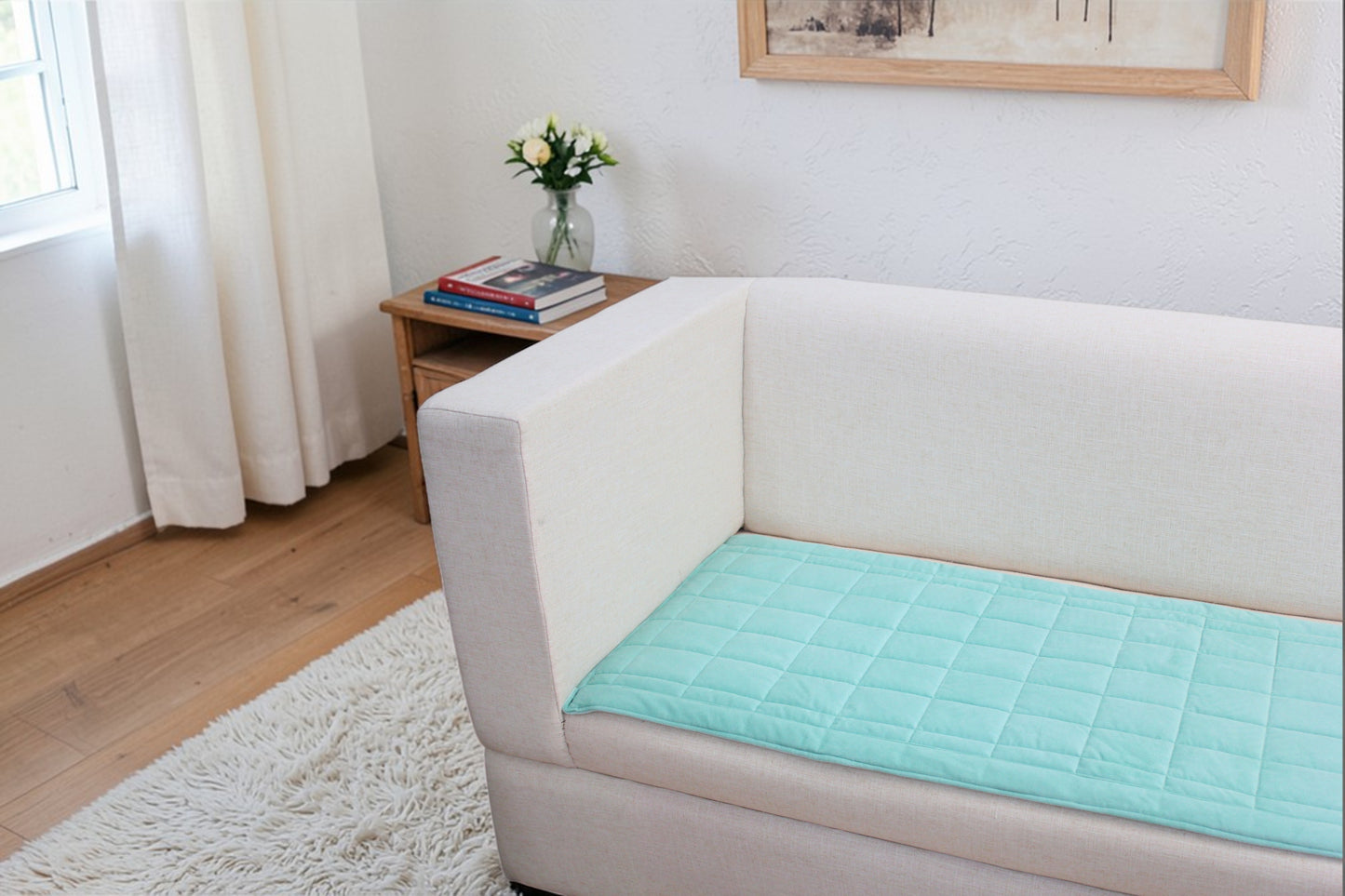 Premium Velvet 3Seater Quilted Sofa Seat Cover Pad – Soft Anti-Slip Sofa Protector (EQUA)