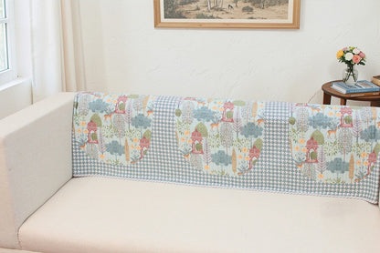 Premium Linen Printed Sofa Back Cover Throw – Pichwai Inspired Decorative Sofa Protector (3 Seater)