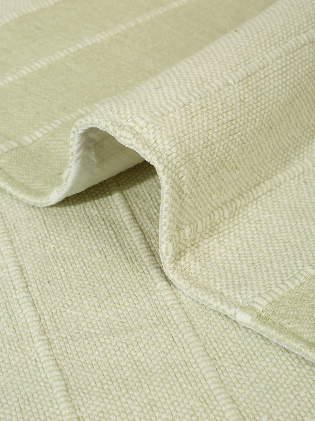 Sea Green Stripe Hand woven Cotton 3 Seater Sofa Cover