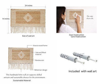 Boho Macrame Wall Hanging with Fringe – Premium Handwoven Living Room Decor (Copy)
