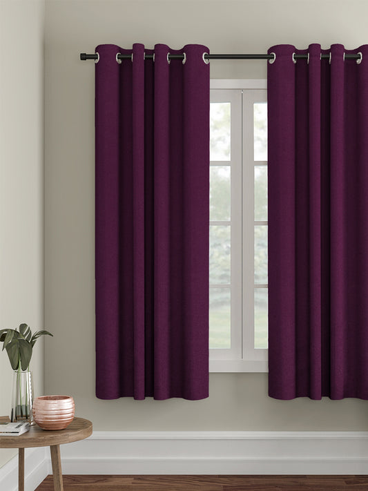 Eyda Purple Color Premium Semi Blackout Window Curtain- 1 Pc