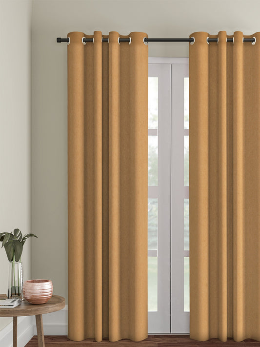 Eyda Mustard Color Premium Semi Blackout Long Door Curtain- 1 Pc