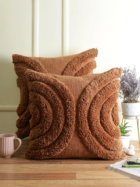 Eyda Set of 2 Cotton Rust Cushion Cover 18x18 inch
