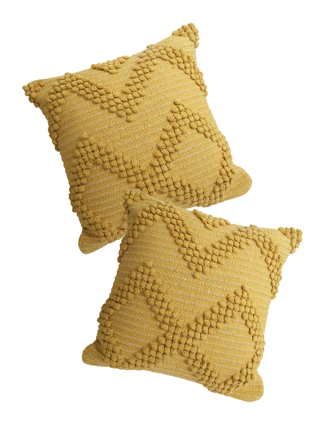 Eyda Set of 2 Cotton Yellow Cushion Cover 18x18 inch