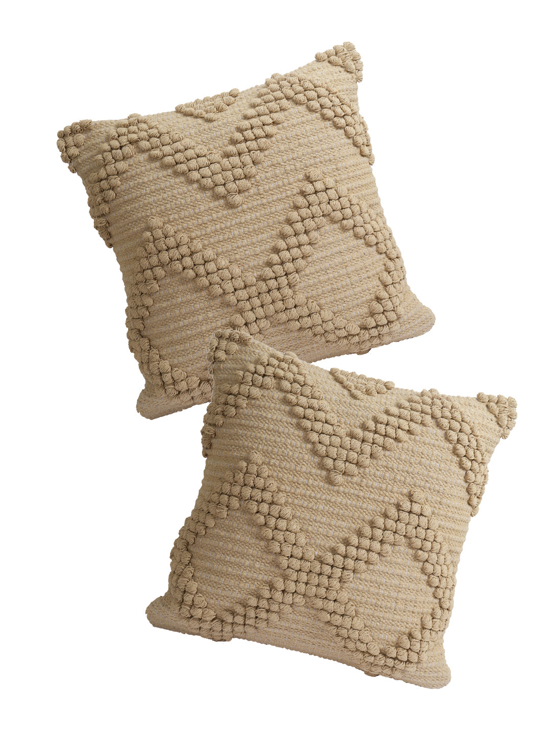 Eyda Set of 2 Cotton Beige Cushion Cover 18x18 inch
