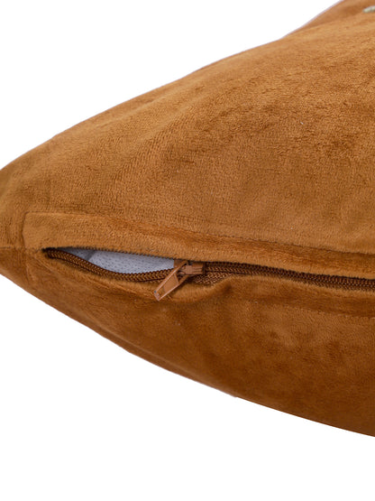 Eyda Set of 2 Velvet Rust Emroidered Cushion Cover 18x18 inch