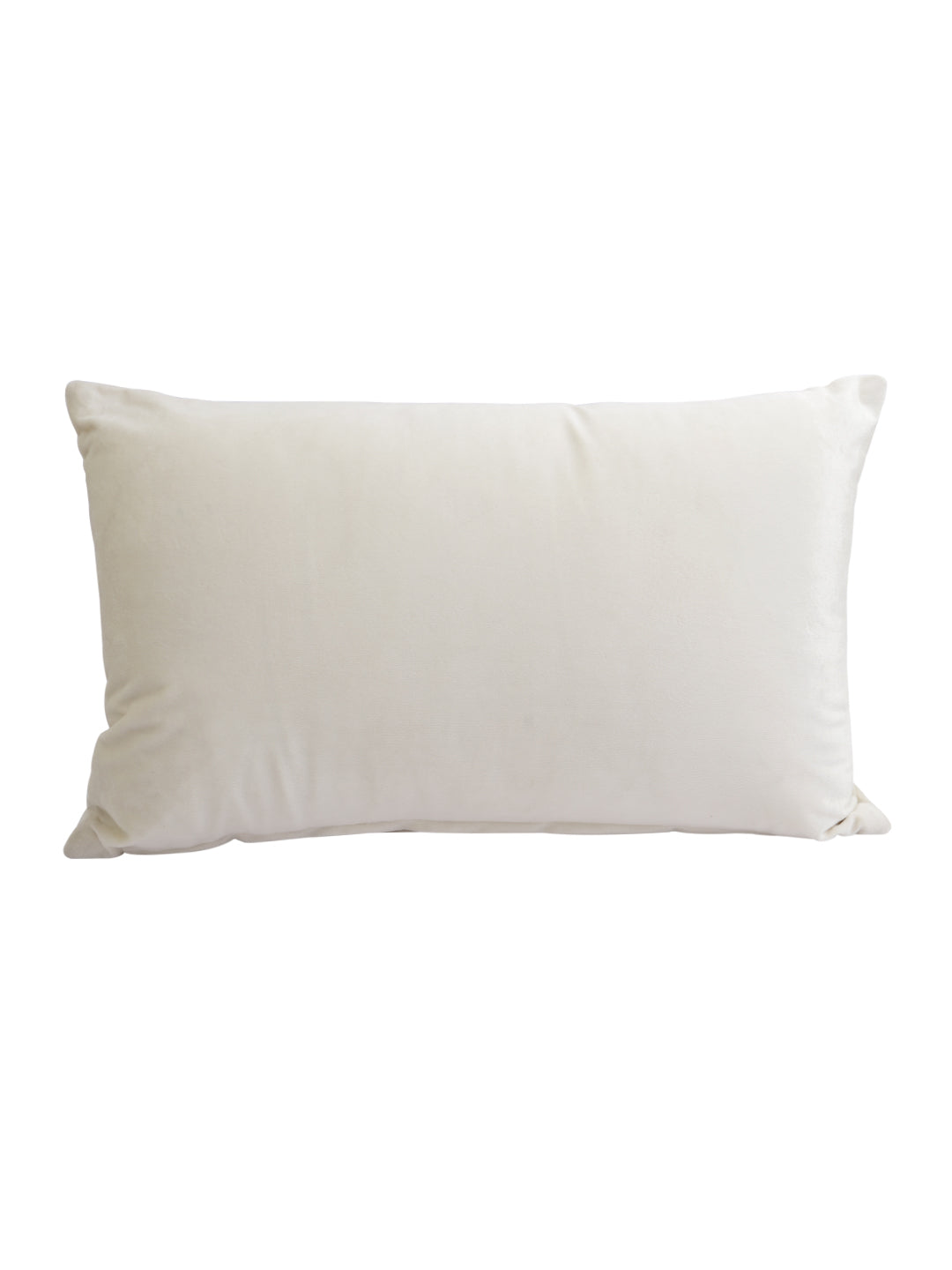 Eyda Set of 2 Velvet Cream Emroidered Cushion Cover 12x20 inch