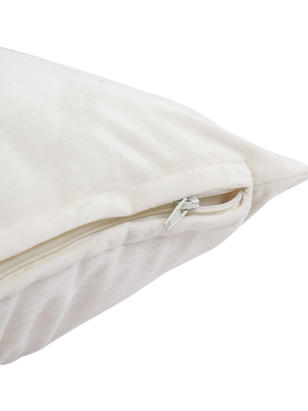 Eyda Set of 2 Velvet Cream Emroidered Cushion Cover 12x20 inch