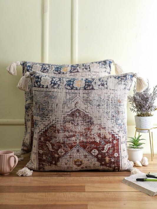 Eyda Set of 2 Cotton Multi Colored Cushion Cover 20x20 inch