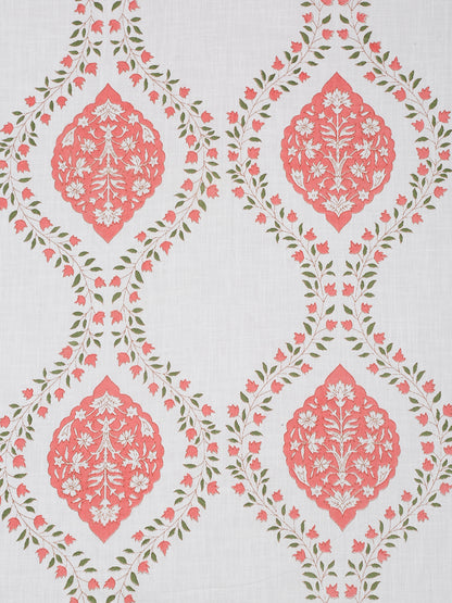 Cream Color Peach Floral Print Cotton King Bed Sheet with 2 Pillow Covers