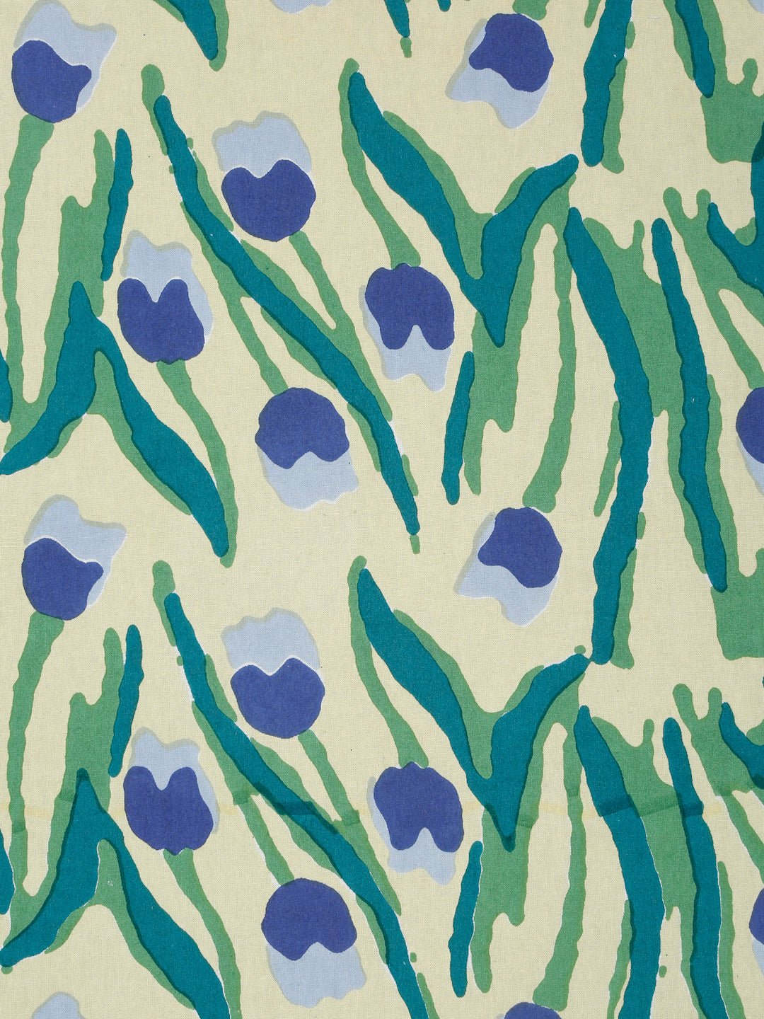 Rajasthan Decor Lemon  and Green  Cotton Tulip Print King Bed sheet with 2 Pillow Covers