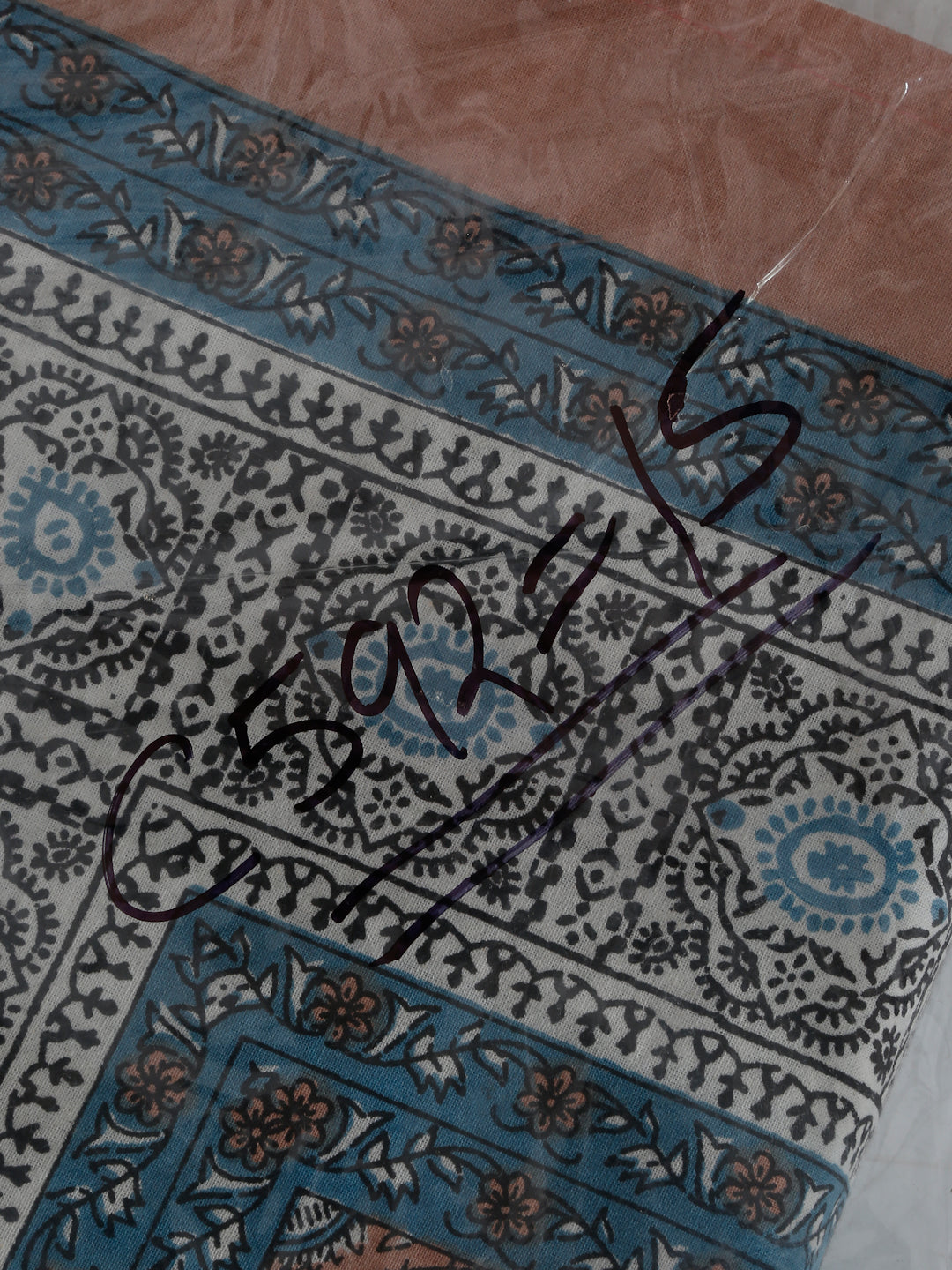 Rajasthan Decor Blue And Brown  Cotton Buti Print King Bed sheet with 2 Pillow Covers