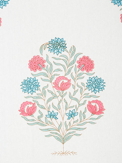 Rajasthan Decor White  and Green  Cotton Buta Print King Bed sheet with 2 Pillow Covers