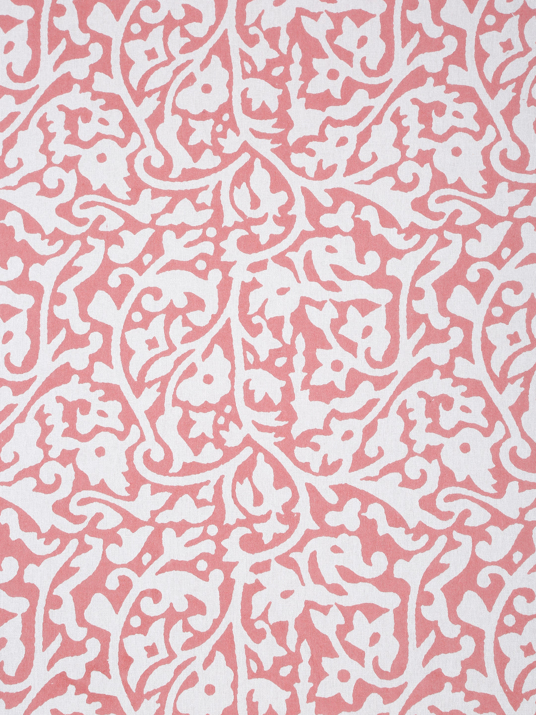 Rajasthan Decor White  and Pink Cotton Jaal Print King Bed sheet with 2 Pillow Covers