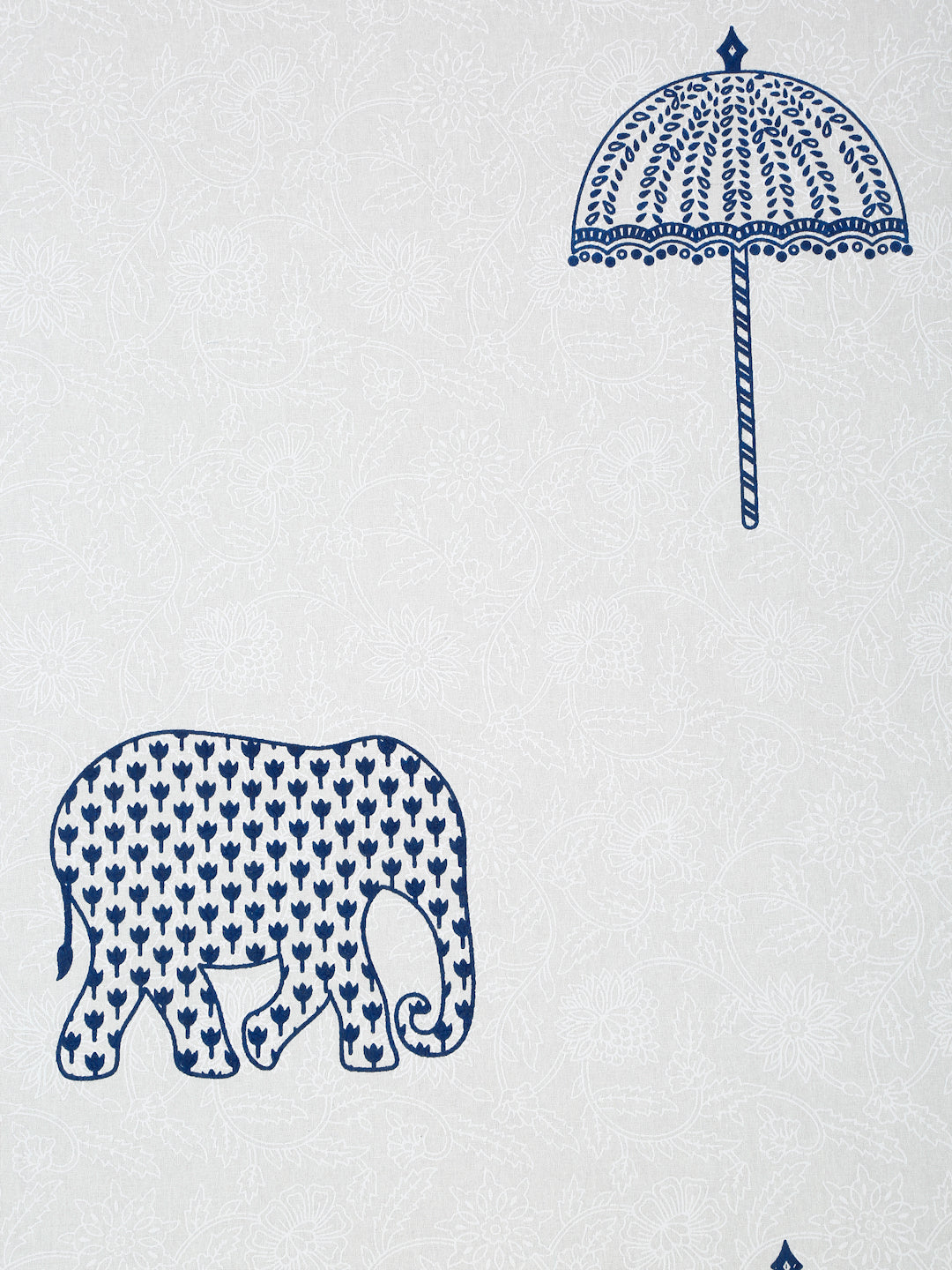 Rajasthan Decor White and Blue  Cotton animal Khadi Print King Bed sheet with 2 Pillow Covers (Copy)