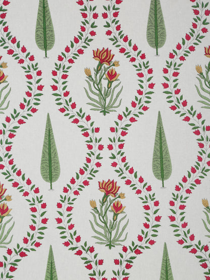 Rajasthan Decor White and Green  Cotton Flower Print King Bed sheet with 2 Pillow Covers