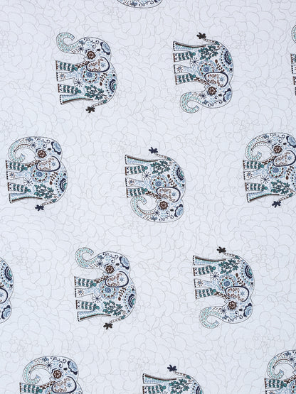 White Color Printed 120 GSM Revesible Cotton Single Bed AC Dohar