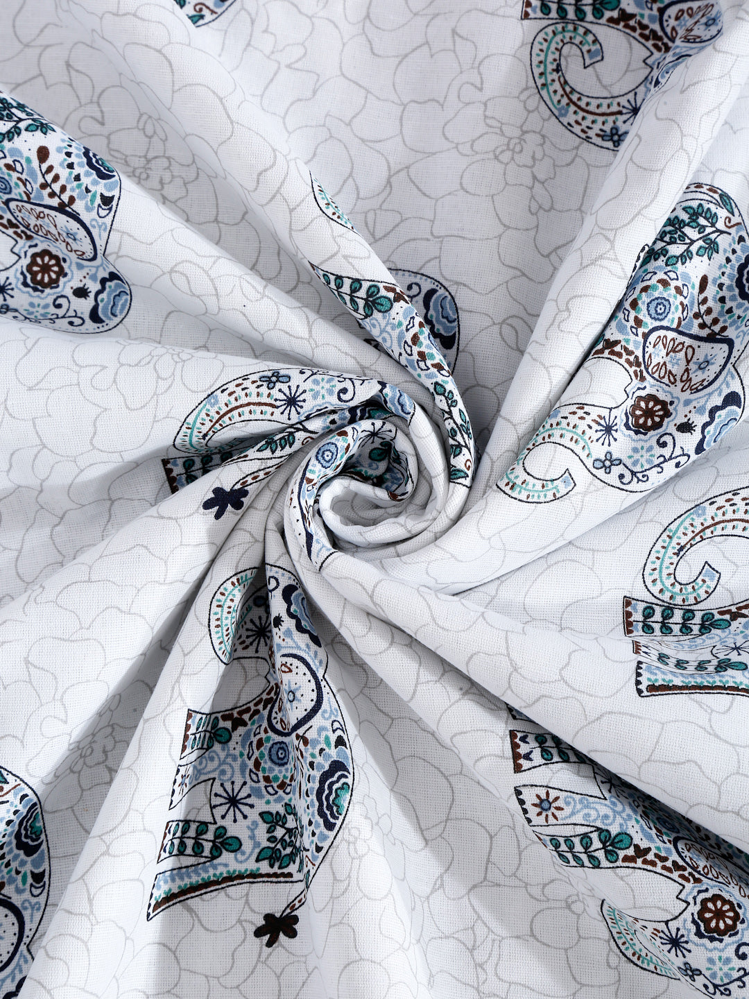 White Color Printed 120 GSM Revesible Cotton Single Bed AC Dohar