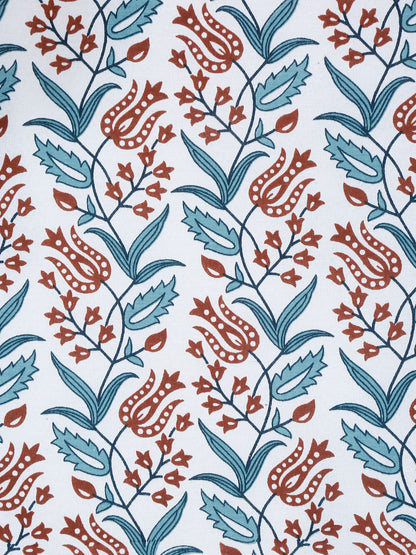 White Floral Printed 120 GSM Revesible Cotton Single Bed AC Dohar