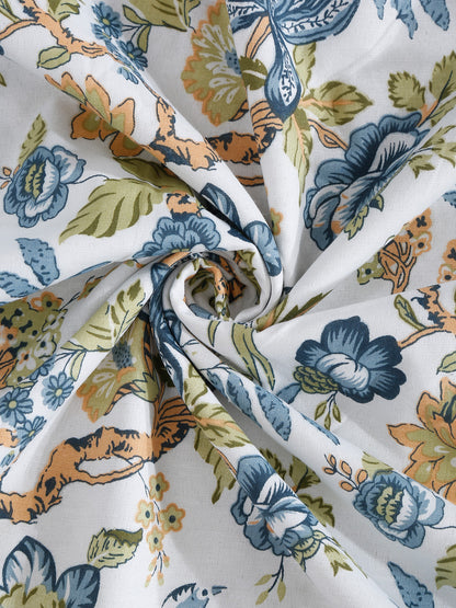 Green Floral Printed 120 GSM Revesible Cotton Single Bed AC Dohar