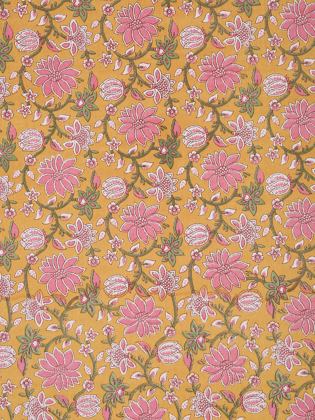 Cotton Floral Print Multi Colour King Bed sheet with 2 Pillow Covers