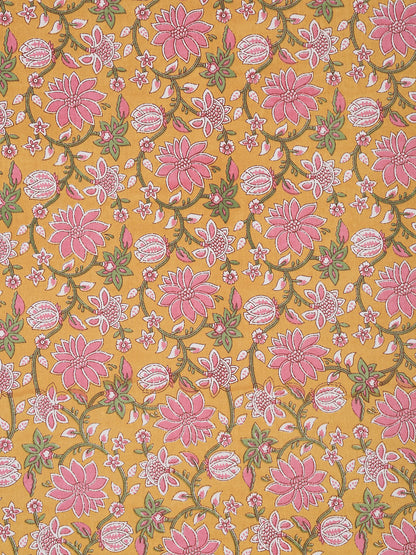 Cotton Floral Print Multi Colour King Bed sheet with 2 Pillow Covers