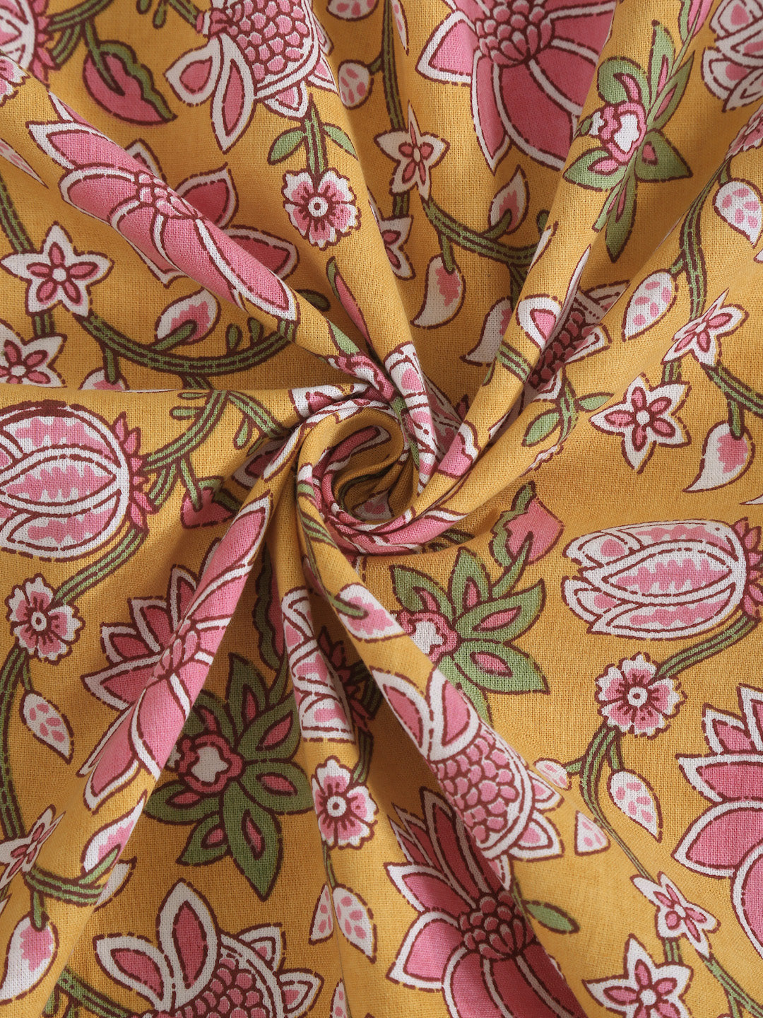 Cotton Floral Print Multi Colour King Bed sheet with 2 Pillow Covers