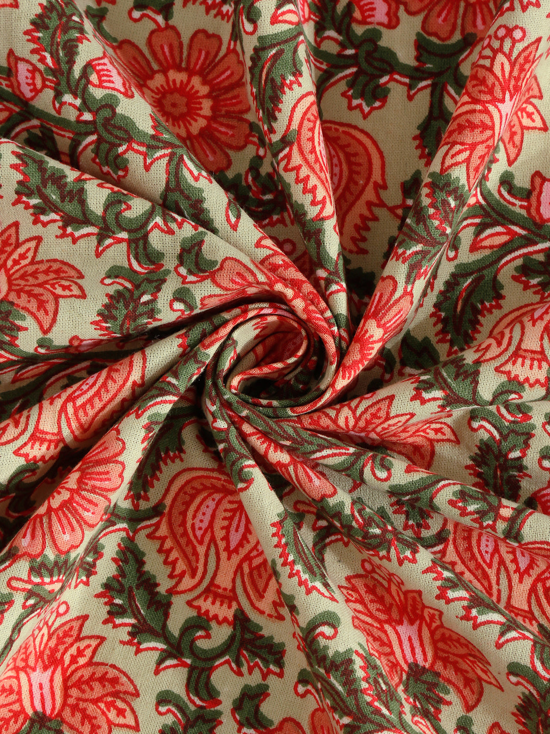 Orange Floral Print 180 TC Cotton King Bed sheet with 2 Pillow Covers