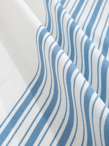 Set of 8 White Animal Print Cotton Diwan Set