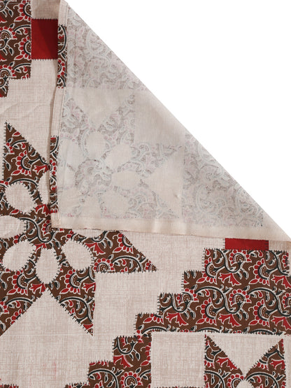 King Size Floral Print Cotton Bed Sheet with 2 Pillow Covers