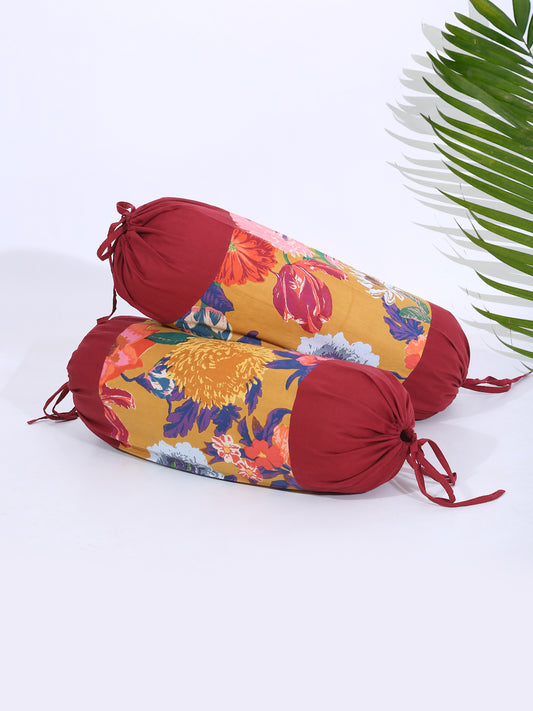 Rajasthan Décor Screen Print Cotton Bolster Covers Set of 2