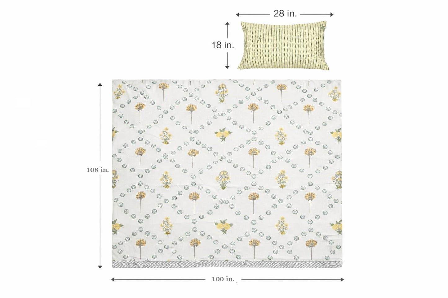 Jaipuri Floral Cotton Bedsheet with Pillow Covers