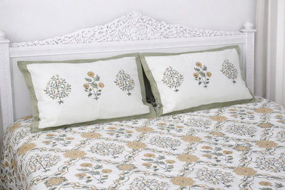 Jaipuri Hand Block Printed 100% Cotton King Size Bedsheet with 2 Pillow Covers