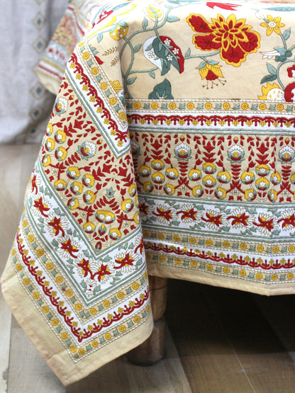 Jaipuri Flower Print  100% Cotton King Size Bedsheet with 2 Pillow Covers