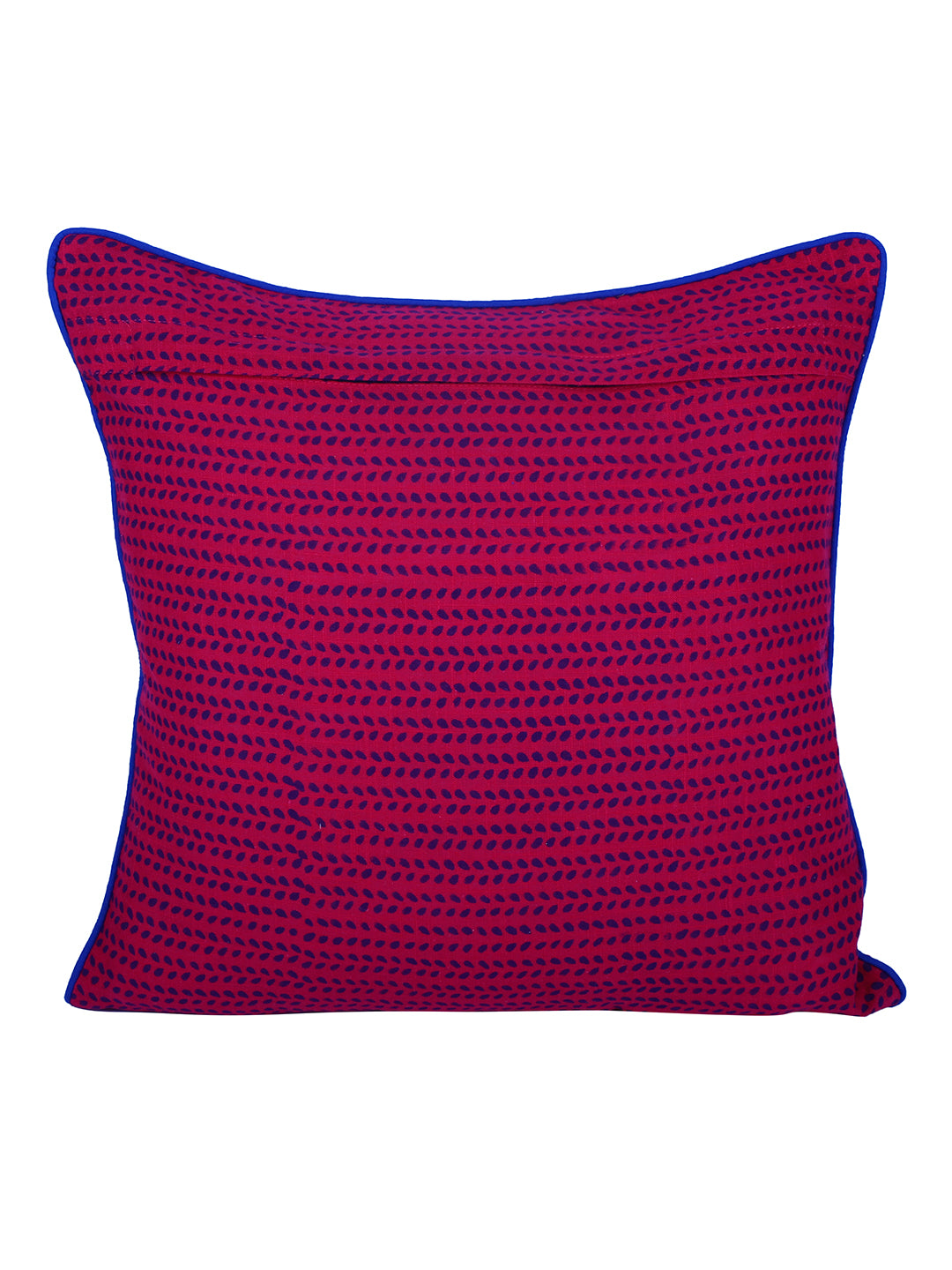 Rajasthan Décor Hand Block Floral Maroon Cotton Cushion Cover set of 2 (16x16 inches)