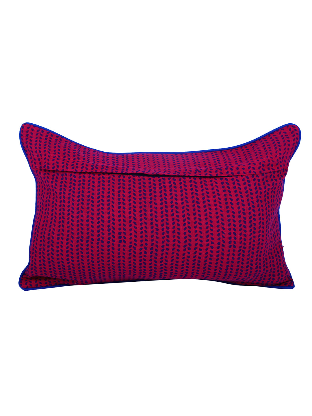 Rajasthan Décor Hand Block Floral Maroon Cotton Cushion Cover set of 2 (12x18 inches)