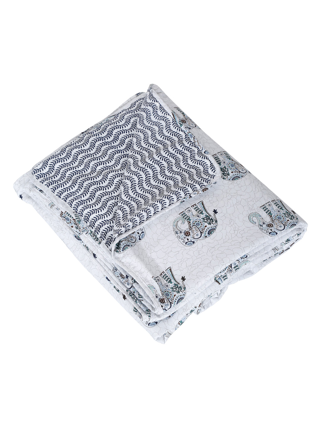 White Color Printed 120 GSM Revesible Cotton Single Bed AC Dohar