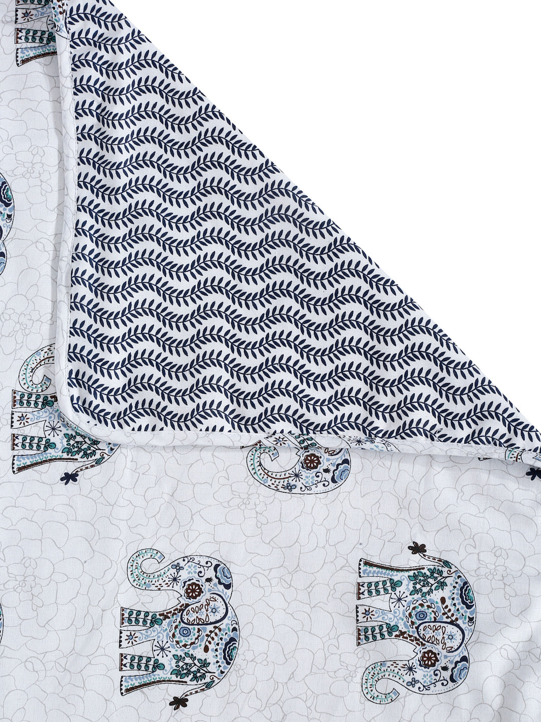 White Color Printed 120 GSM Revesible Cotton Single Bed AC Dohar