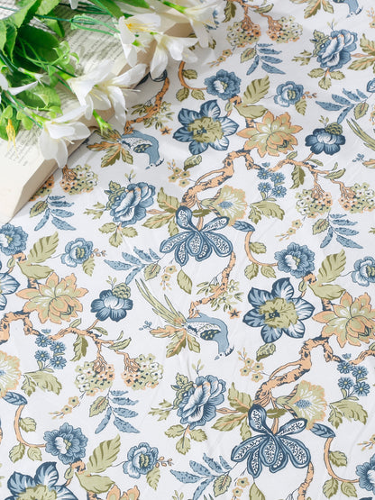 Green Floral Printed 120 GSM Revesible Cotton Single Bed AC Dohar