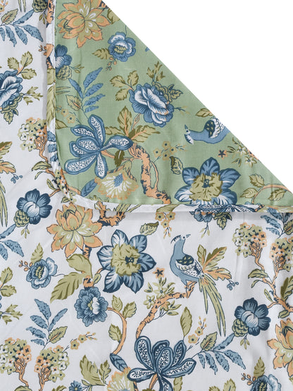 Green Floral Printed 120 GSM Revesible Cotton Single Bed AC Dohar
