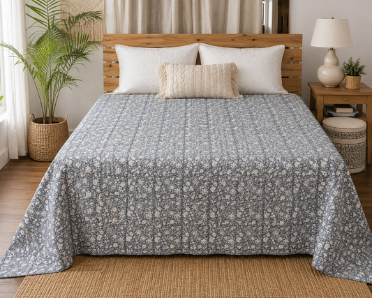 Asteria Heritage Hand Block Kantha Bedcover