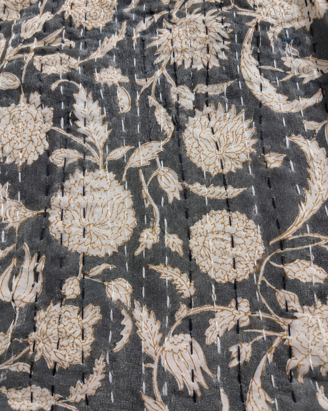 Asteria Heritage Hand Block Kantha Bedcover