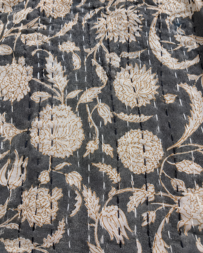 Asteria Heritage Hand Block Kantha Bedcover