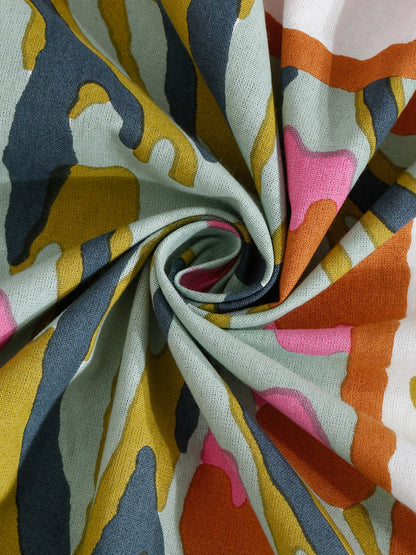 Green Floral Print 144 TC Cotton Single Bed Sheet with 1 Pillow Cover
